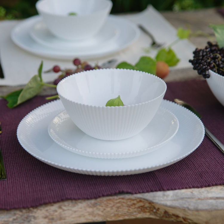 Talerz deserowy AURORA 19cm biały